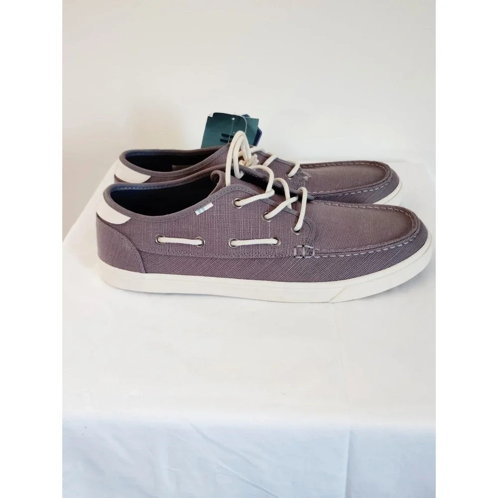 NWT-TOMS Men 12 Dorado Boat Shoes Shade Heritage‎ Canvas 10013223 Preppy Casual